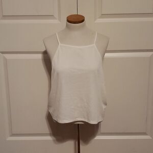 BP Ribbed Tie Back Crop Tank Top Off-White Size 3x NWOT